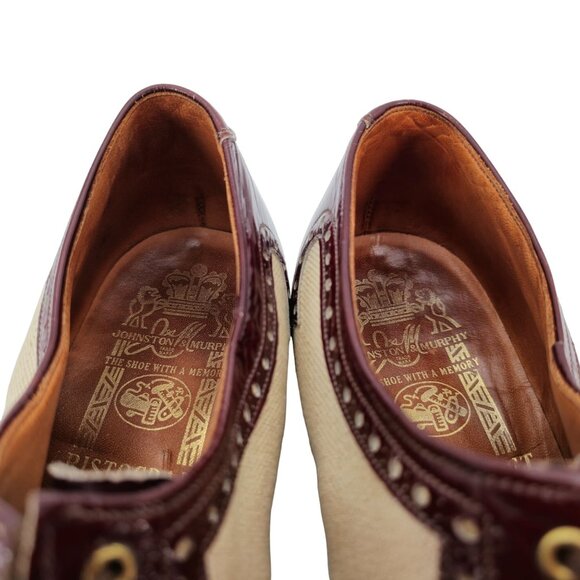 Vintage Johnston & Murphy Aristocraft Dress Shoes Men's 10.5B Burgundy Tan Leath - Picture 6 of 12
